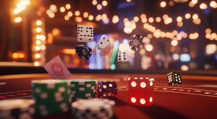 Mobile phone displaying live casino dashboard with multiple game options
